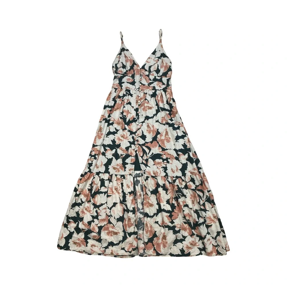 Abercrombie & Fitch Floral Linen Blend Maxi Dress Small Cottagecore Romantic